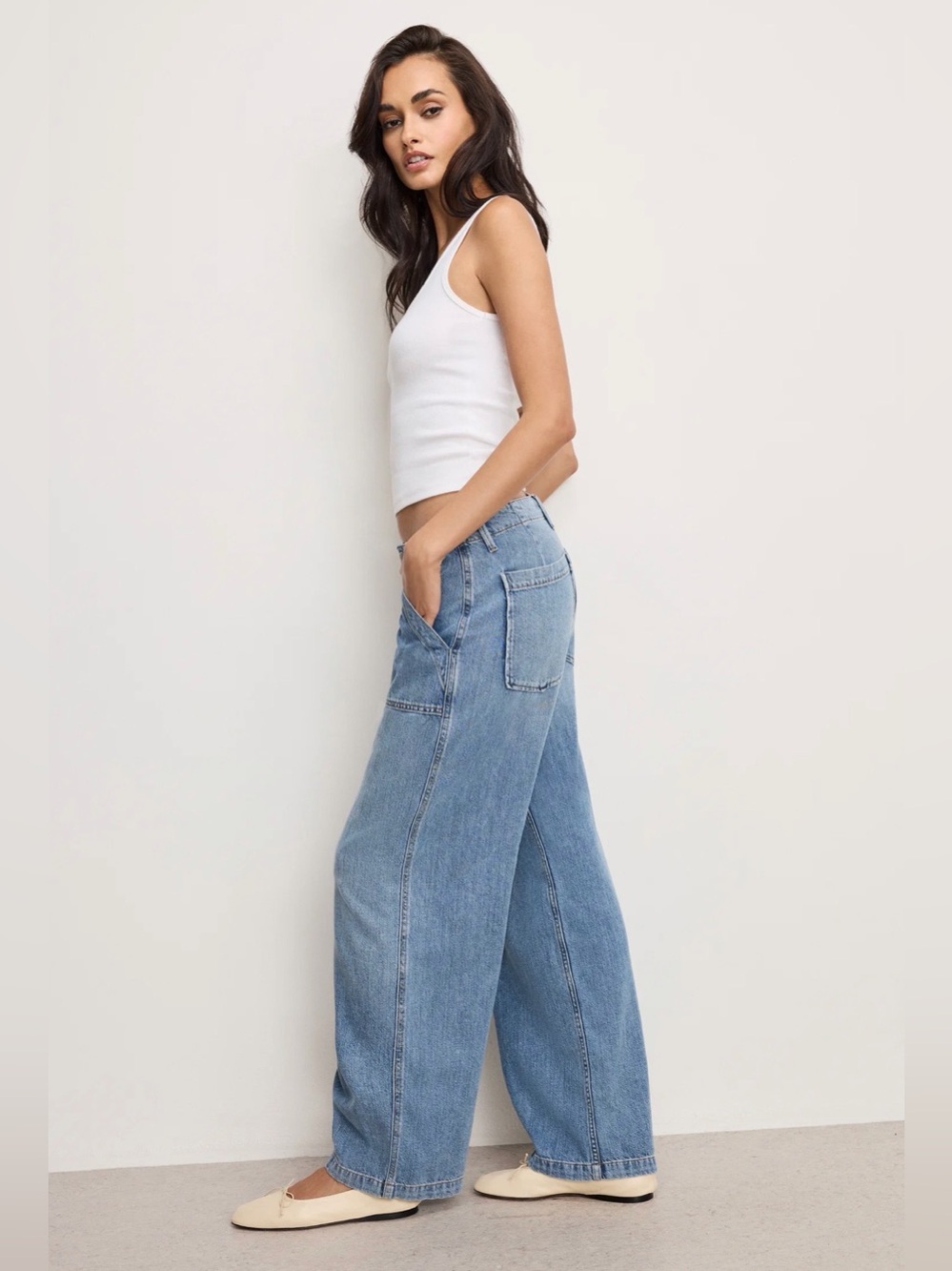 NWT Good American Lite Linen Denim Pants Size 12 - Picture 5 of 12